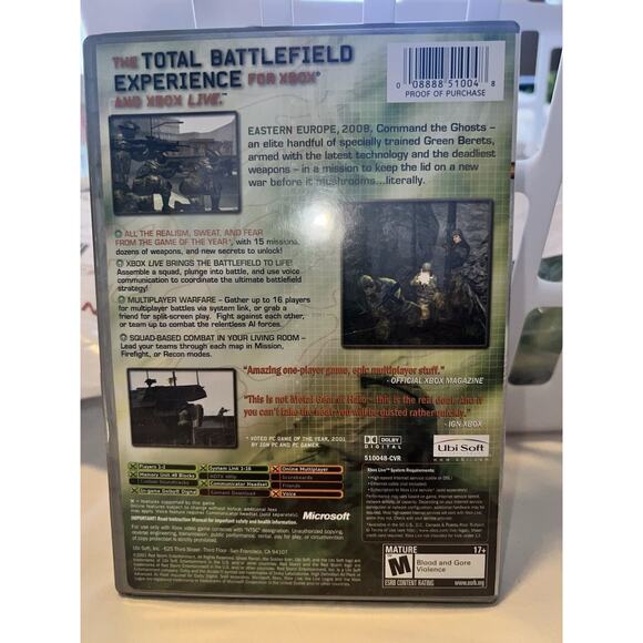 Tom Clancy's Ghost Recon (Xbox, 2001) Live Online Enabled Platinum Hits - Picture 6 of 6